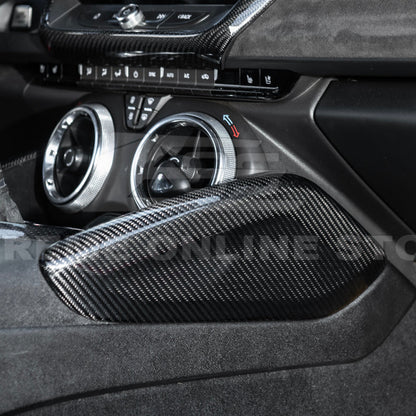 2019-24 Camaro Dry Carbon Fiber Front Side Knee Pad Panel Cover Pair image 8
