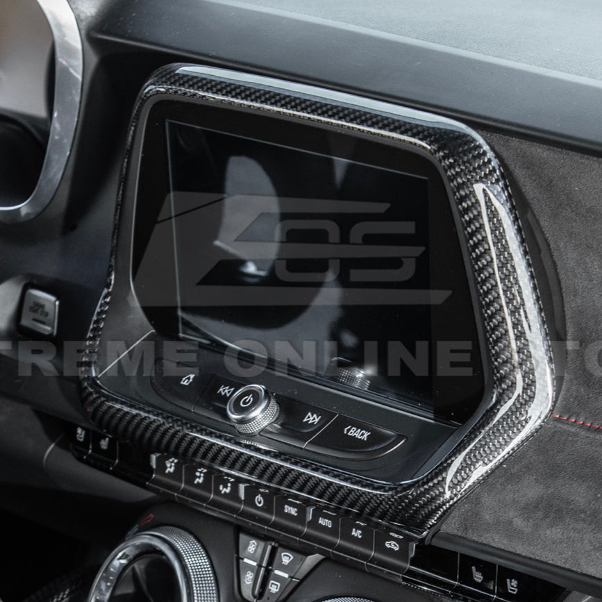 2019-24 Camaro Dash Radio Dry Carbon Fiber Trim Cover image 5