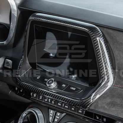 2019-24 Camaro Dash Radio Dry Carbon Fiber Trim Cover image 5