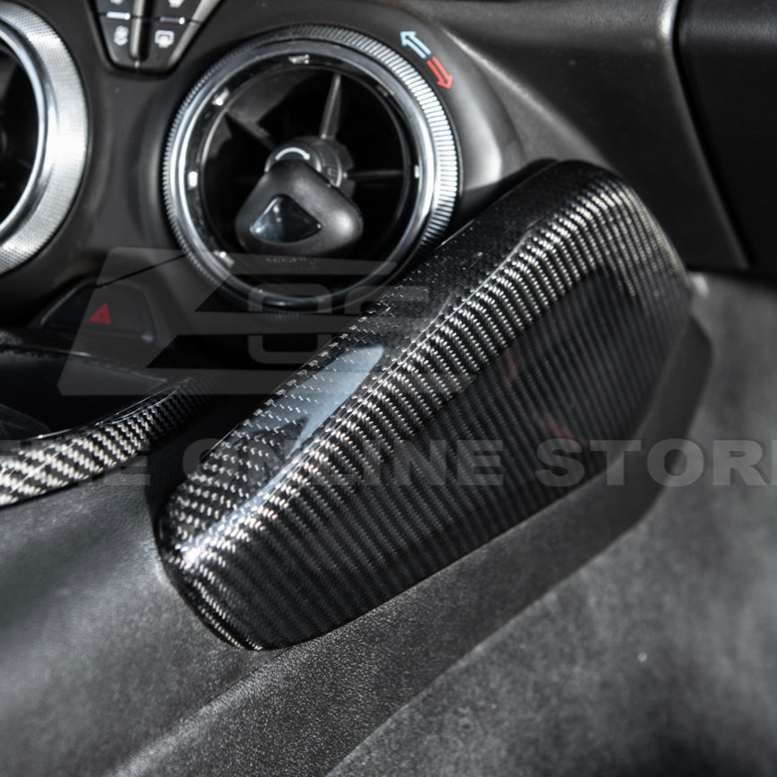 2019-24 Camaro Dry Carbon Fiber Front Side Knee Pad Panel Cover Pair image 9
