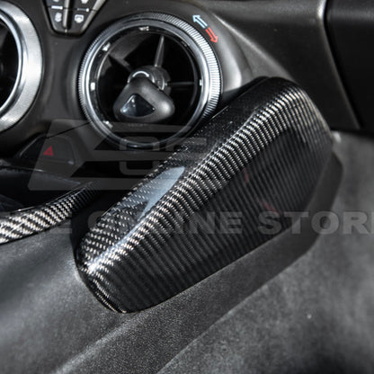 2019-24 Camaro Dry Carbon Fiber Front Side Knee Pad Panel Cover Pair image 9