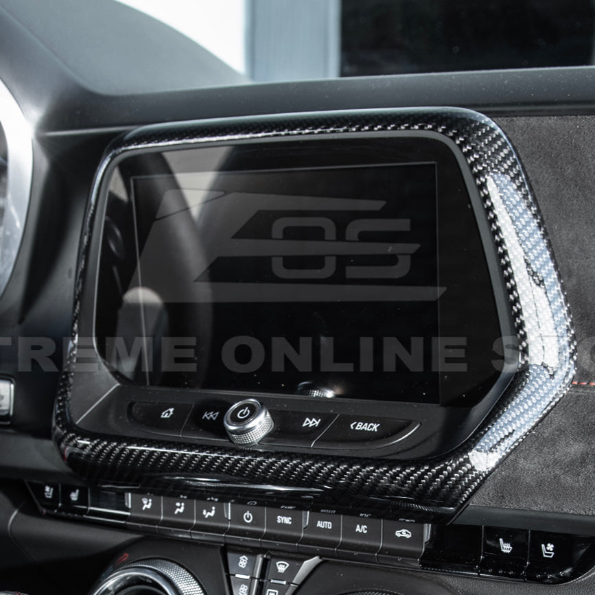 2019-24 Camaro Dash Radio Dry Carbon Fiber Trim Cover image 7