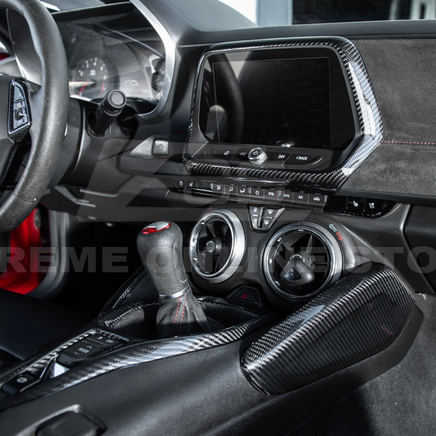 2019-24 Camaro Dash Radio Dry Carbon Fiber Trim Cover image 6
