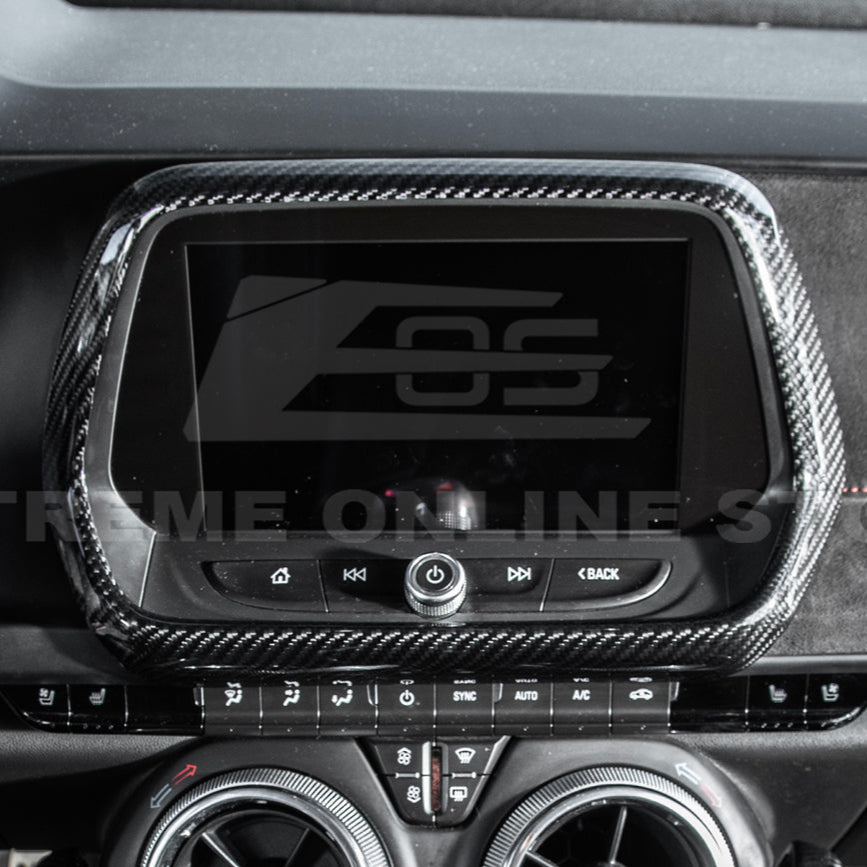 2019-24 Camaro Dash Radio Dry Carbon Fiber Trim Cover image 9