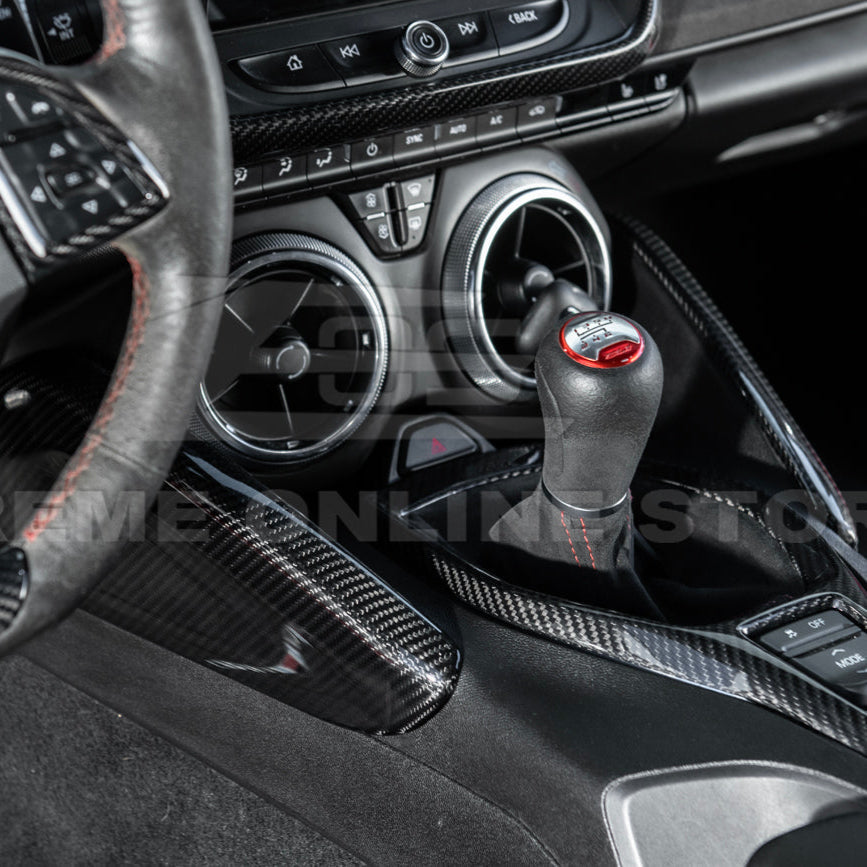 2019-24 Camaro Dry Carbon Fiber Front Side Knee Pad Panel Cover Pair image 3