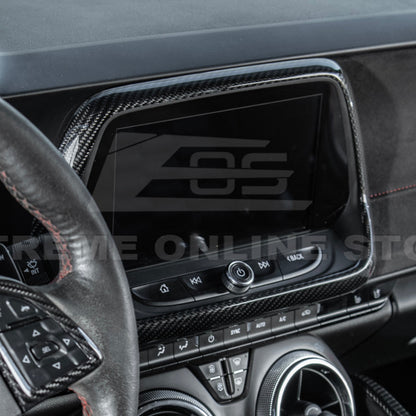 2019-24 Camaro Dash Radio Dry Carbon Fiber Trim Cover image 12