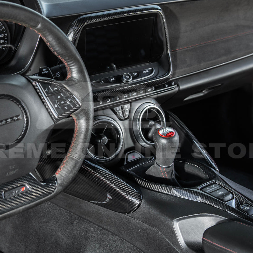 2019-24 Camaro Dry Carbon Fiber Front Side Knee Pad Panel Cover Pair image 4