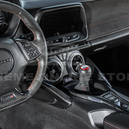 2019-24 Camaro Dry Carbon Fiber Front Side Knee Pad Panel Cover Pair image 4