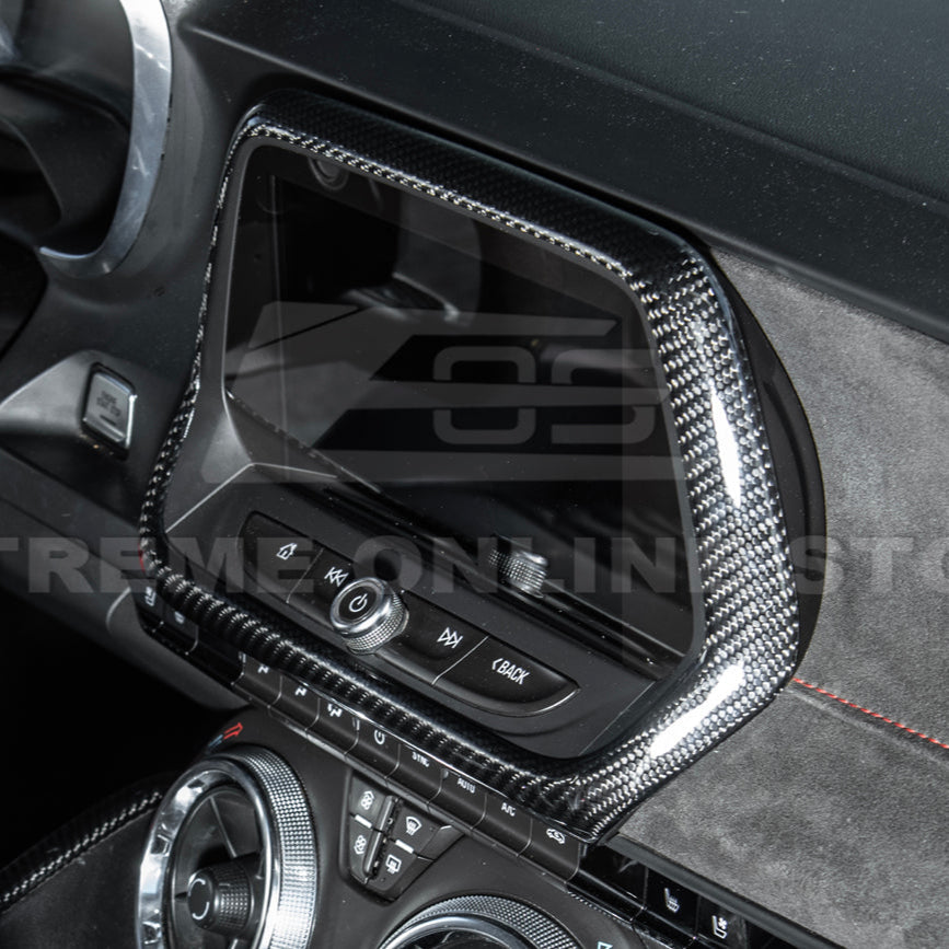 2019-24 Camaro Dash Radio Dry Carbon Fiber Trim Cover image 14