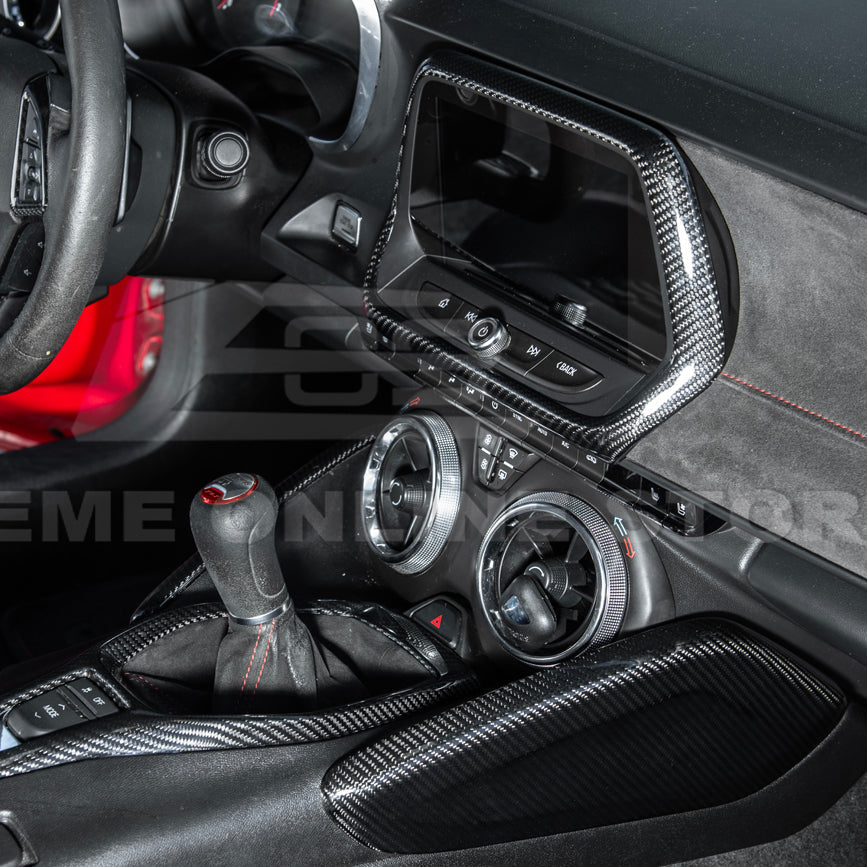 2019-24 Camaro Dash Radio Dry Carbon Fiber Trim Cover image 13