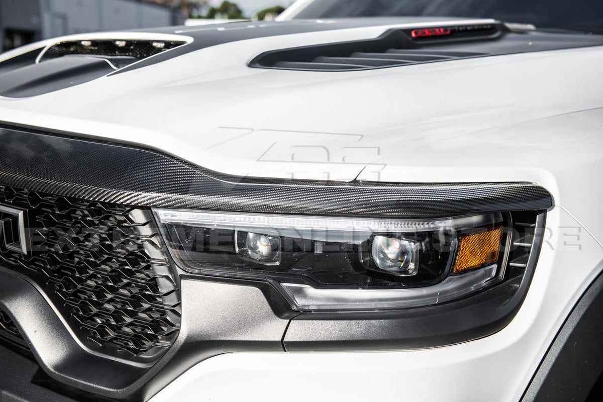 2019-Up Ram 1500 TRX Carbon Fiber Front Upper Grille Trim Spoiler image 3