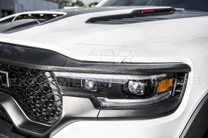 2019-Up Ram 1500 TRX Carbon Fiber Front Upper Grille Trim Spoiler image 3