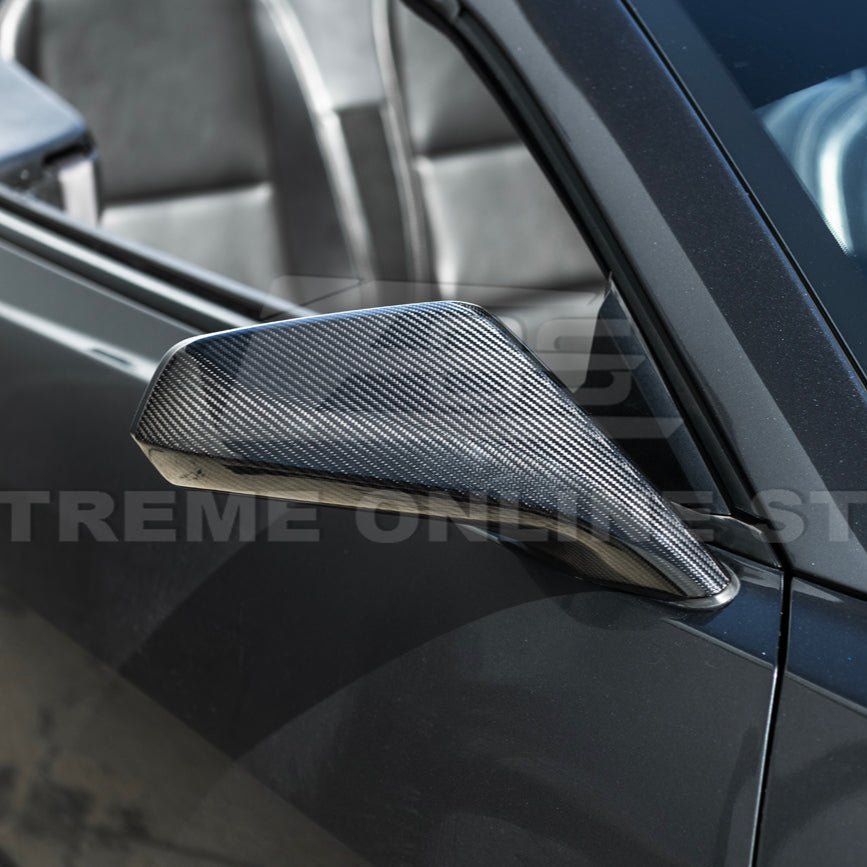 2010-15 Chevrolet Camaro Dry Carbon Fiber Mirror Cover Cap Pair image 7