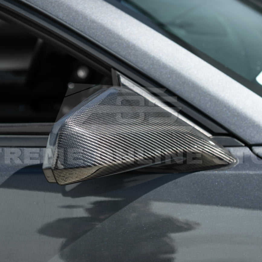 2010-15 Chevrolet Camaro Dry Carbon Fiber Mirror Cover Cap Pair image 8