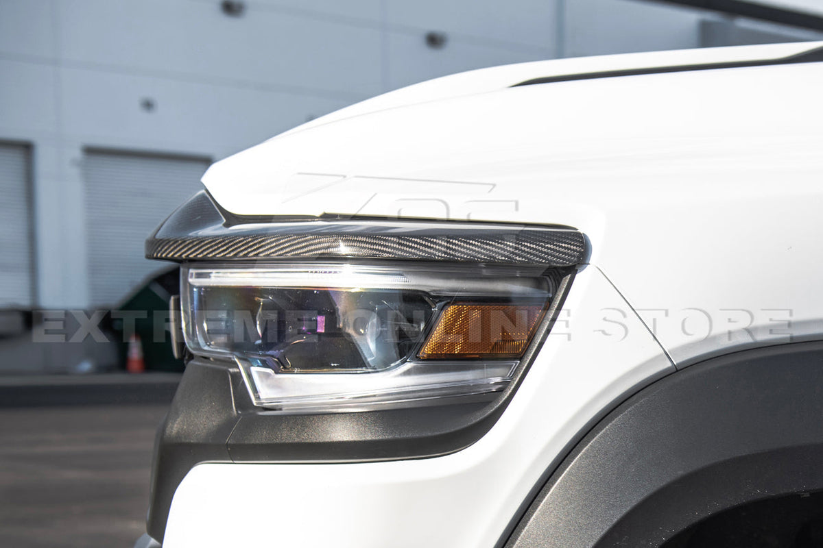 2019-Up Ram 1500 TRX Carbon Fiber Front Upper Grille Trim Spoiler image 4