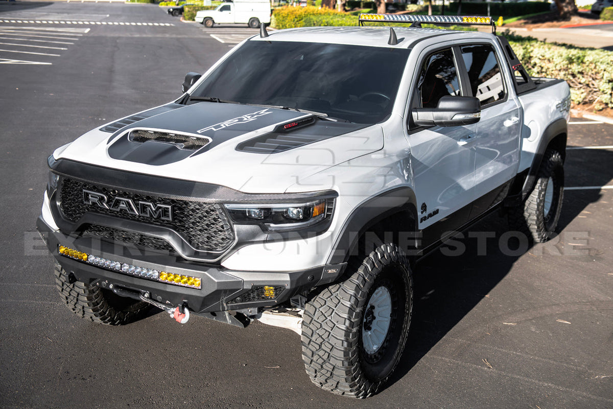 2019-Up Ram 1500 TRX Carbon Fiber Front Upper Grille Trim Spoiler image 5