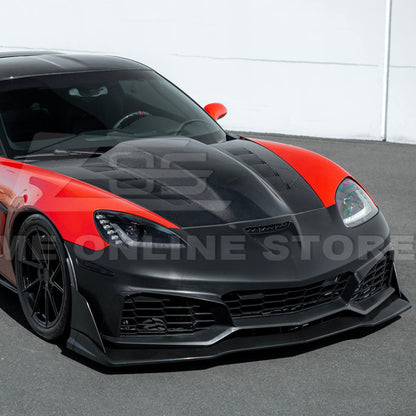 2005-13 Corvette C6 Z06 | C7 ZR1 Style Primed Front Bumper Replacement Cover image 9