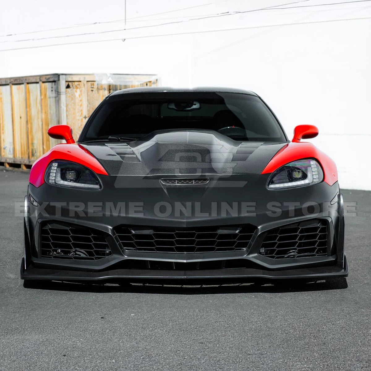 2005-13 Corvette C6 Z06 | C7 ZR1 Style Primed Front Bumper Replacement Cover image 6