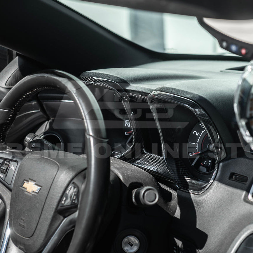 2010-15 Chevrolet Camaro Dry Carbon Fiber Dashboard Cluster Trim Cover image 3