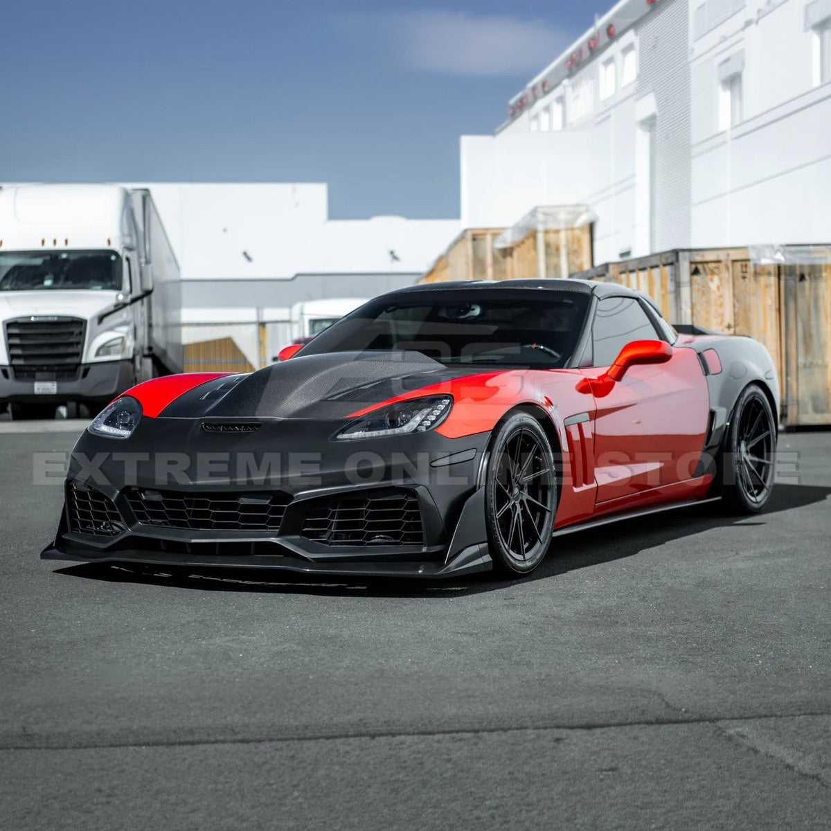 2005-13 Corvette C6 Z06 | C7 ZR1 Style Primed Front Bumper Replacement Cover image 4