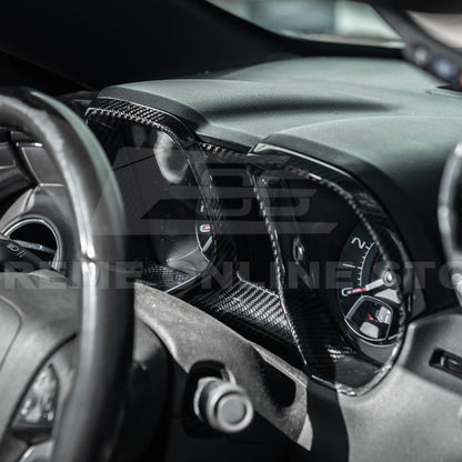 2010-15 Chevrolet Camaro Dry Carbon Fiber Dashboard Cluster Trim Cover image 4