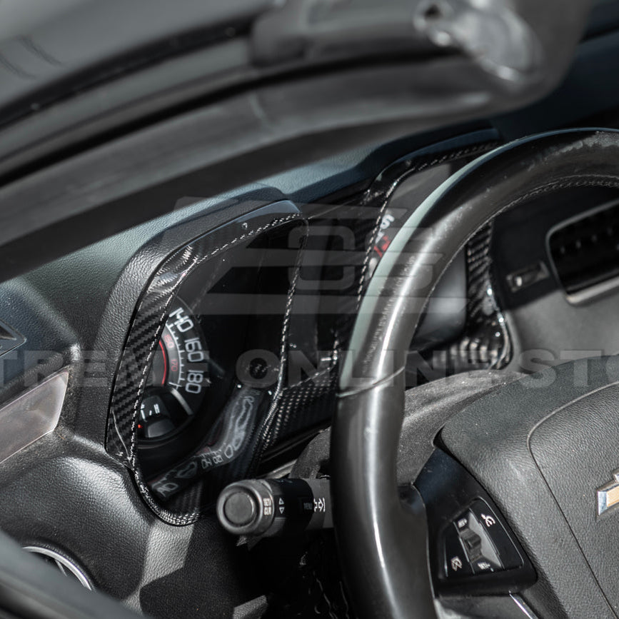2010-15 Chevrolet Camaro Dry Carbon Fiber Dashboard Cluster Trim Cover image 5