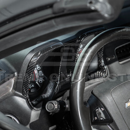 2010-15 Chevrolet Camaro Dry Carbon Fiber Dashboard Cluster Trim Cover image 5