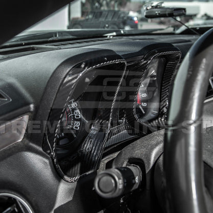 2010-15 Chevrolet Camaro Dry Carbon Fiber Dashboard Cluster Trim Cover image 6