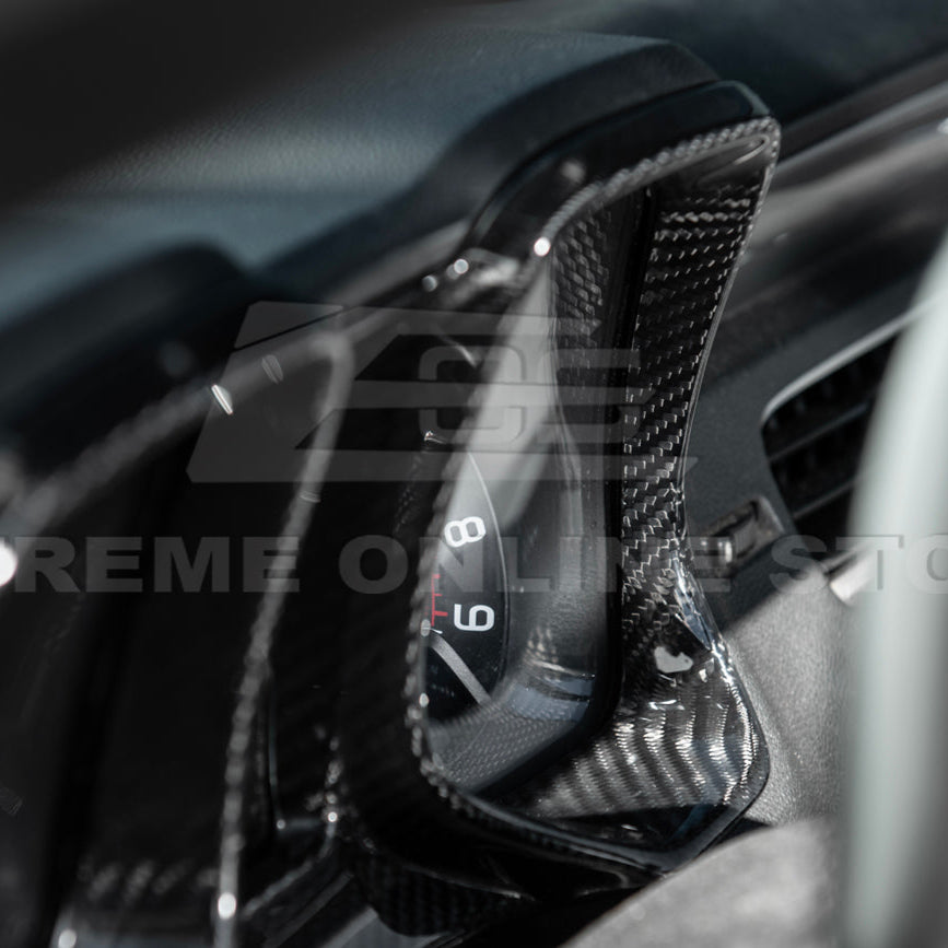 2010-15 Chevrolet Camaro Dry Carbon Fiber Dashboard Cluster Trim Cover image 7