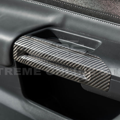 2015-Up Ford Mustang DRY CARBON FIBER Side Door Armrest Panel Trim Cover image 3
