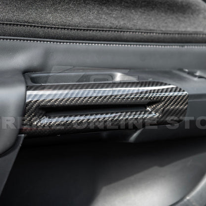 2015-Up Ford Mustang DRY CARBON FIBER Side Door Armrest Panel Trim Cover image 4