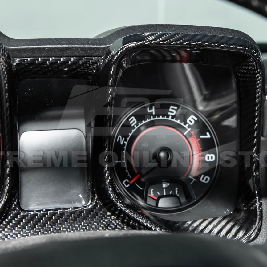 2010-15 Chevrolet Camaro Dry Carbon Fiber Dashboard Cluster Trim Cover image 9