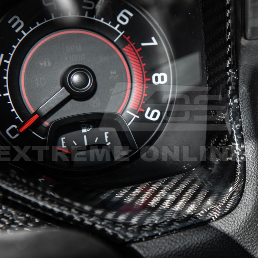 2010-15 Chevrolet Camaro Dry Carbon Fiber Dashboard Cluster Trim Cover image 10