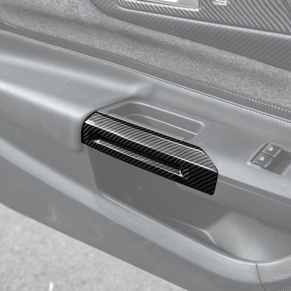 2015-Up Ford Mustang DRY CARBON FIBER Side Door Armrest Panel Trim Cover image 2