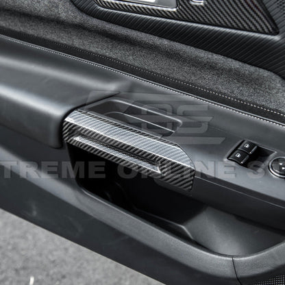 2015-Up Ford Mustang DRY CARBON FIBER Side Door Armrest Panel Trim Cover image 7