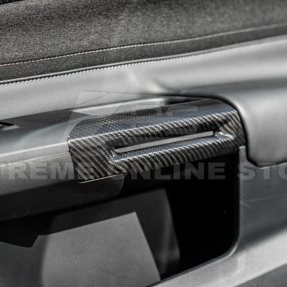 2015-Up Ford Mustang DRY CARBON FIBER Side Door Armrest Panel Trim Cover image 8