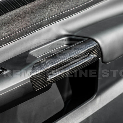 2015-Up Ford Mustang DRY CARBON FIBER Side Door Armrest Panel Trim Cover image 9