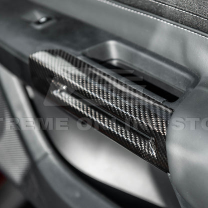 2015-Up Ford Mustang DRY CARBON FIBER Side Door Armrest Panel Trim Cover image 11