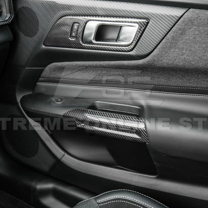 2015-Up Ford Mustang DRY CARBON FIBER Side Door Armrest Panel Trim Cover image 13