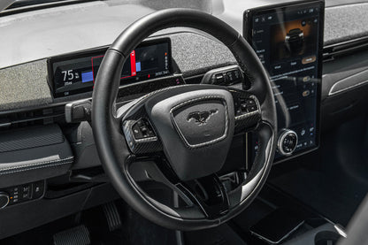 2021+ Mustang Mach-E DRY Carbon Fiber Steering Wheel Trim image 4
