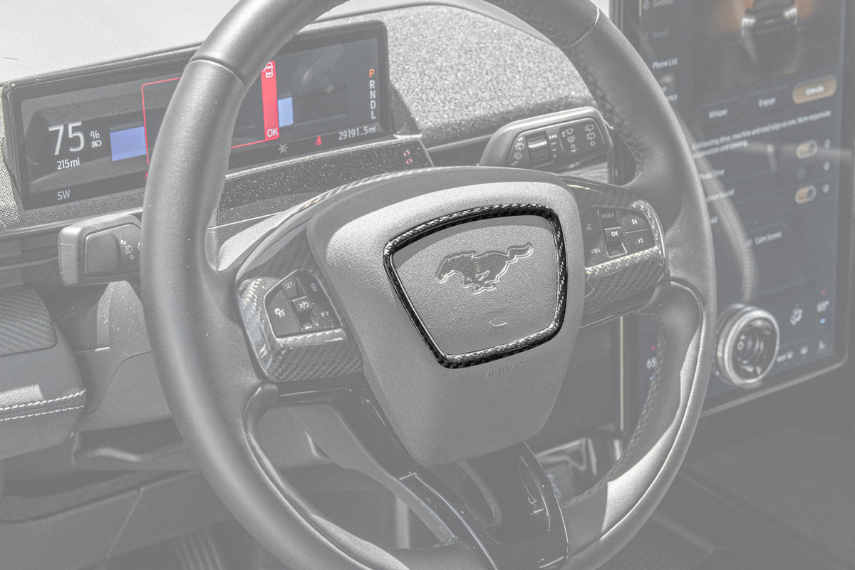 2021+ Mustang Mach-E DRY Carbon Fiber Steering Wheel Trim image 7