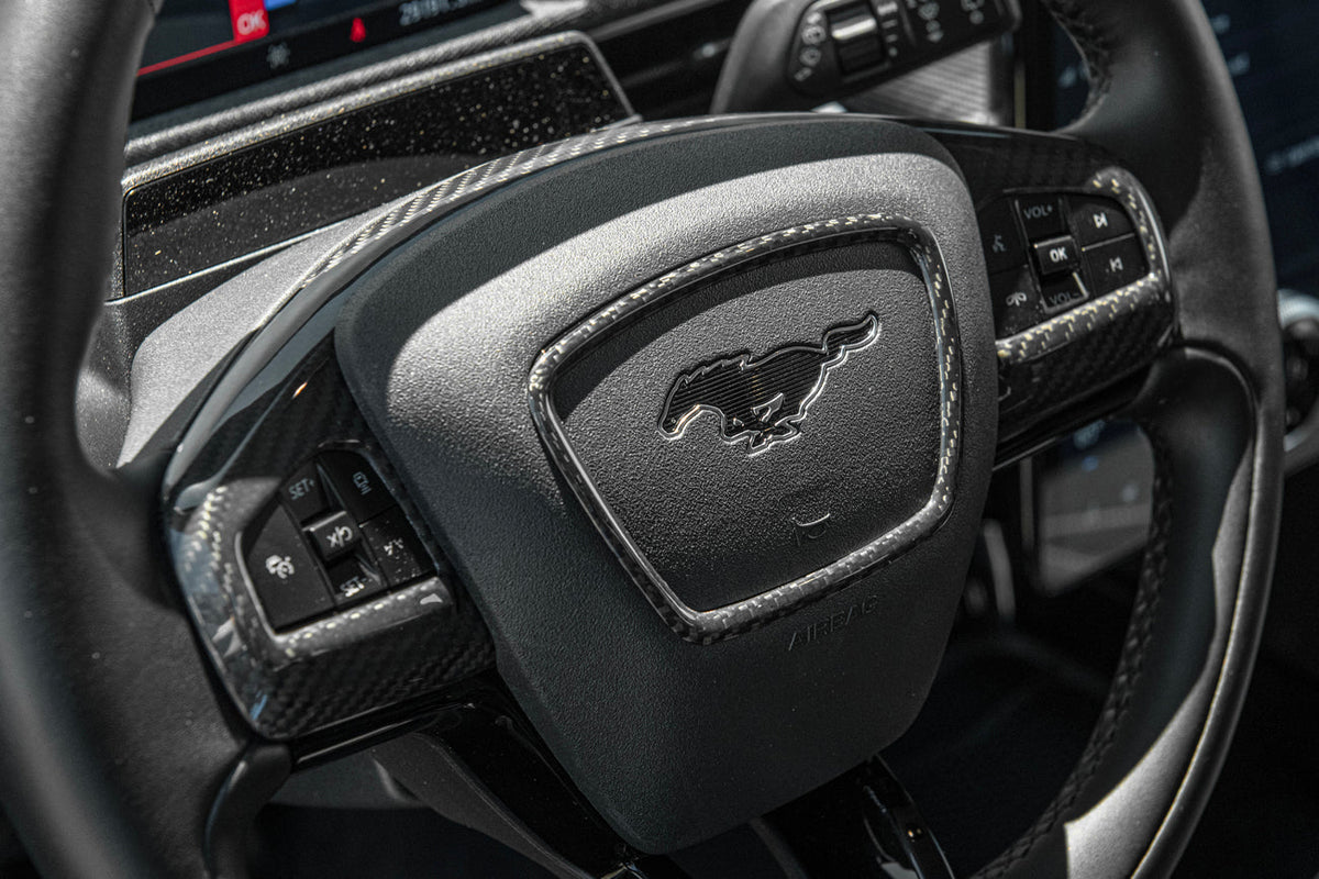 2021+ Mustang Mach-E DRY Carbon Fiber Steering Wheel Trim image 5