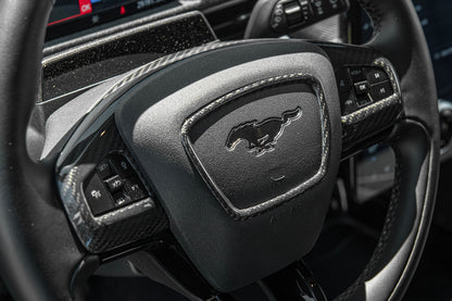 2021+ Mustang Mach-E DRY Carbon Fiber Steering Wheel Trim image 5