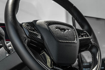2021+ Mustang Mach-E DRY Carbon Fiber Steering Wheel Trim image 6