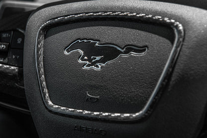 2021+ Mustang Mach-E DRY Carbon Fiber Steering Wheel Trim image 3