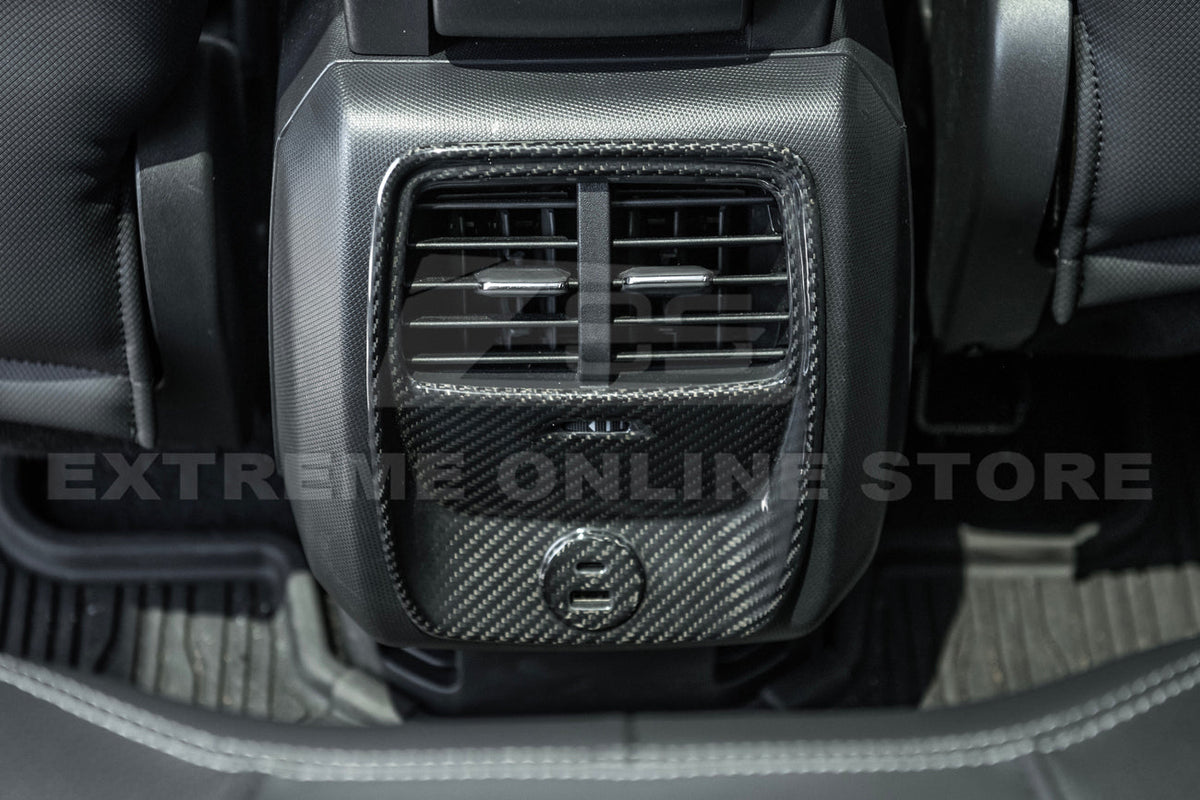 2021+ Ford Mustang Mach-E DRY Carbon Fiber Rear AC Panel Cover image 6