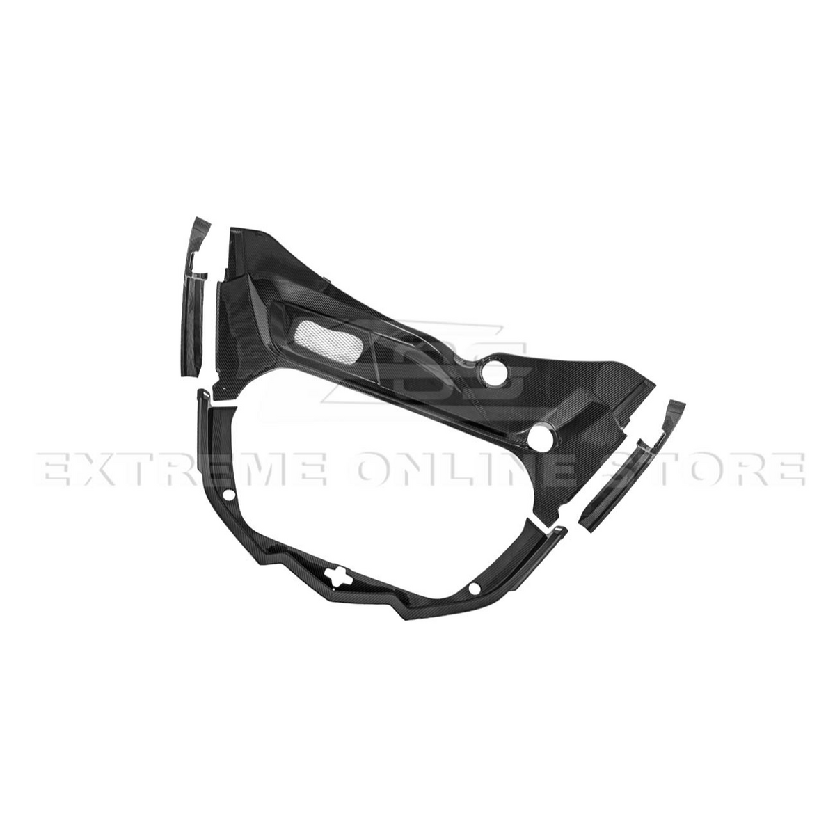 Corvette C8 DRY CARBON FIBER Front Trunk Trim Cover Kit image 29