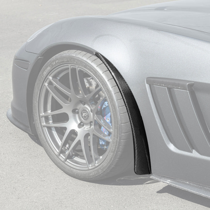2005-13 Corvette C6 Z06 ZR1 Extended DRY CARBON FIBER Front Splash Guard Mud Flaps image 3
