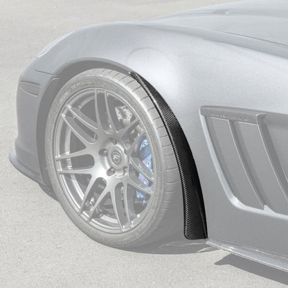 2005-13 Corvette C6 Z06 ZR1 Extended DRY CARBON FIBER Front Splash Guard Mud Flaps image 3