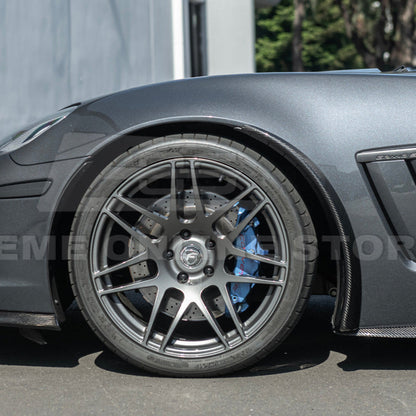 2005-13 Corvette C6 Z06 ZR1 Extended DRY CARBON FIBER Front Splash Guard Mud Flaps image 7